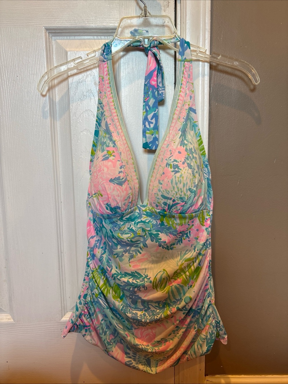 Lily Pulitzer Bliss Halter Tankini Fished My Wish Engineered Swim Size 6